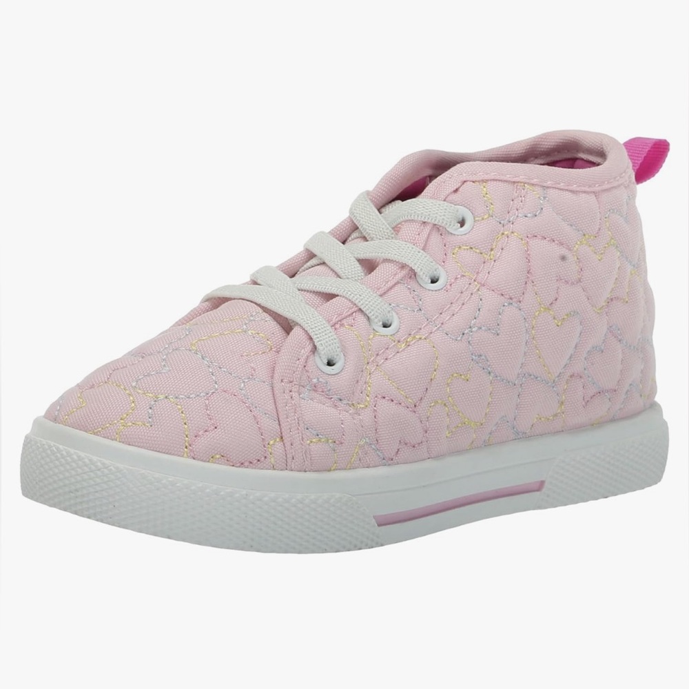 Size 5 NWT Carters Slip on Pink Heart Sneakers